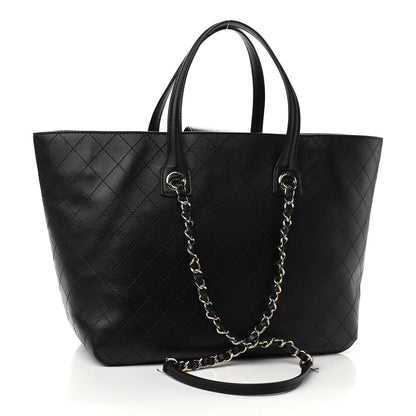 Chanel Calfskin Stitched Shopping Tote Black 3 of 11