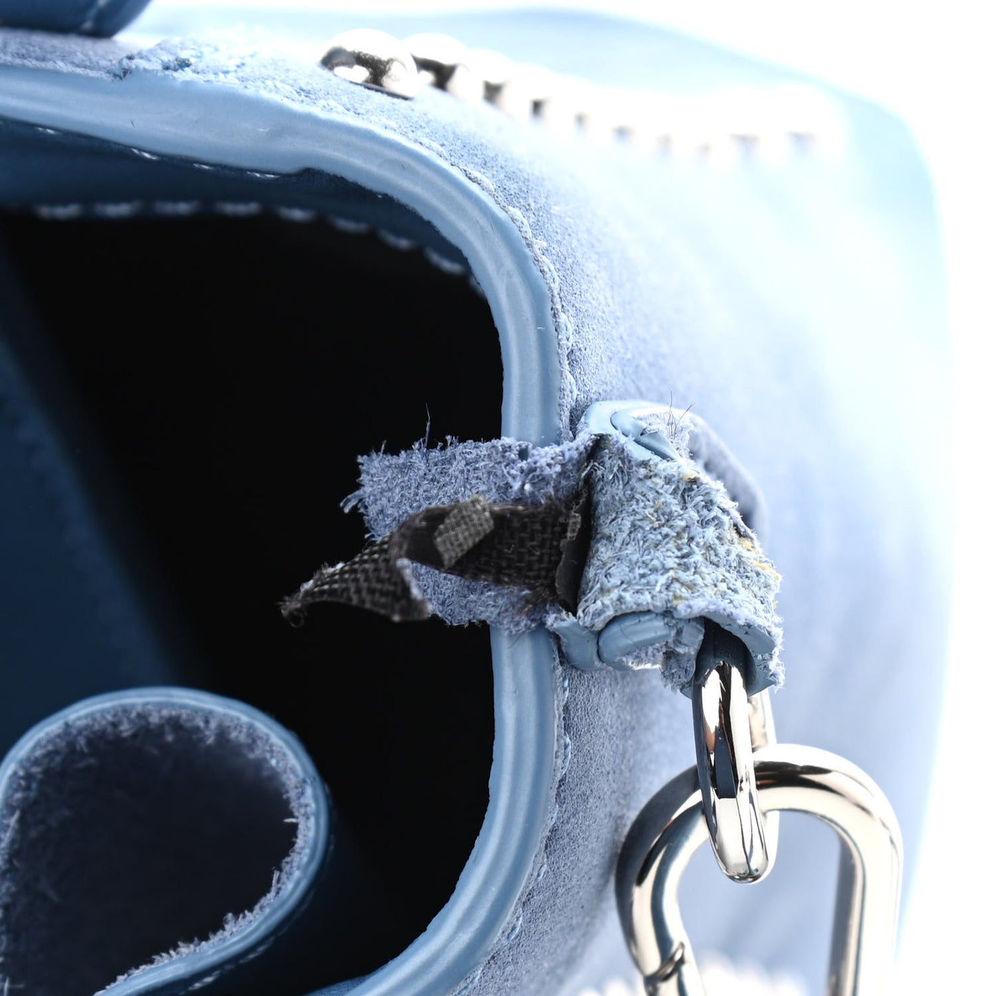 Suede Studded Mini Pashli Satchel Blue