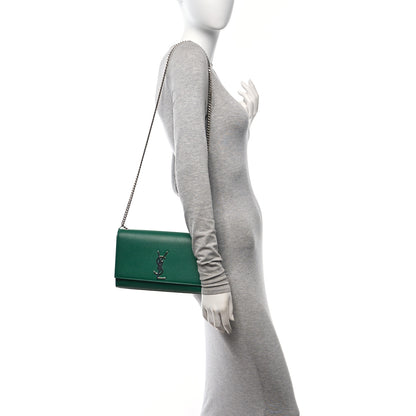 Saint Laurent Grain De Poudre Medium Classic Monogram Kate Satchel Brilliant Grass 2 of 10