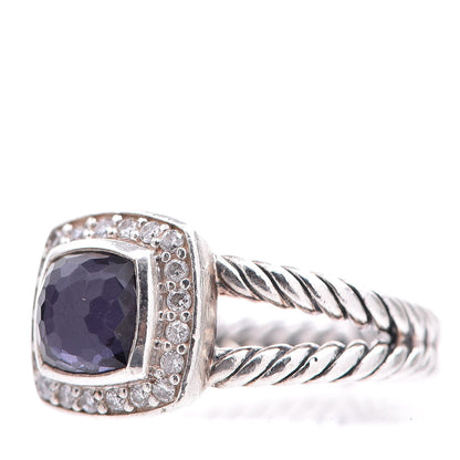 David Yurman Sterling Silver Diamond Black Orchid 7mm Petite Albion Ring 54 7 3 of 5