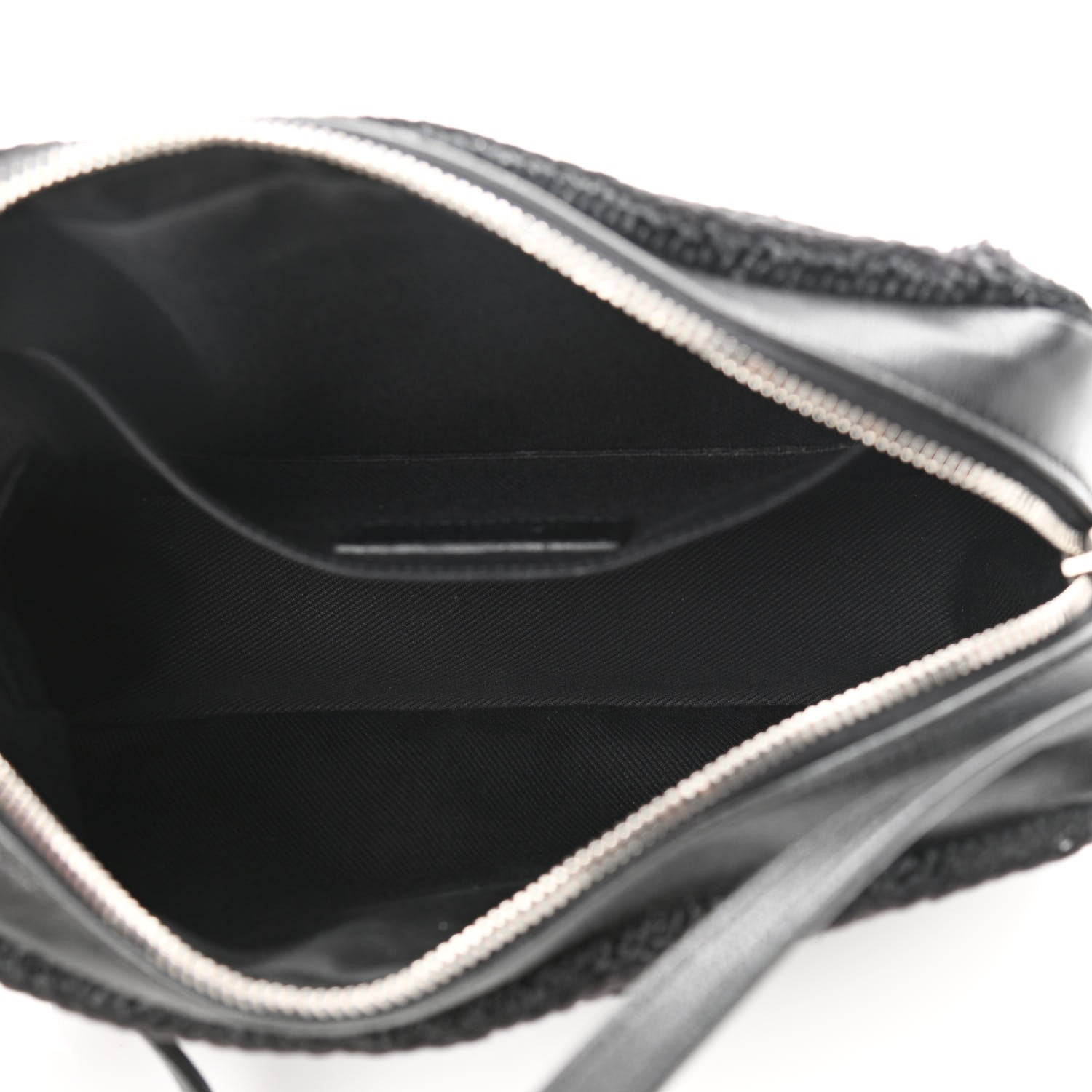 Saint Laurent Raffia Canvas Monogram Lou Camera Bag Black 5 of 11