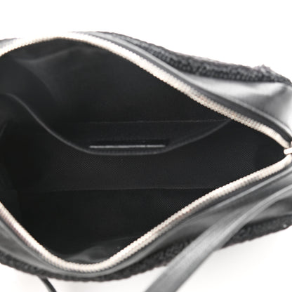 Saint Laurent Raffia Canvas Monogram Lou Camera Bag Black 5 of 11