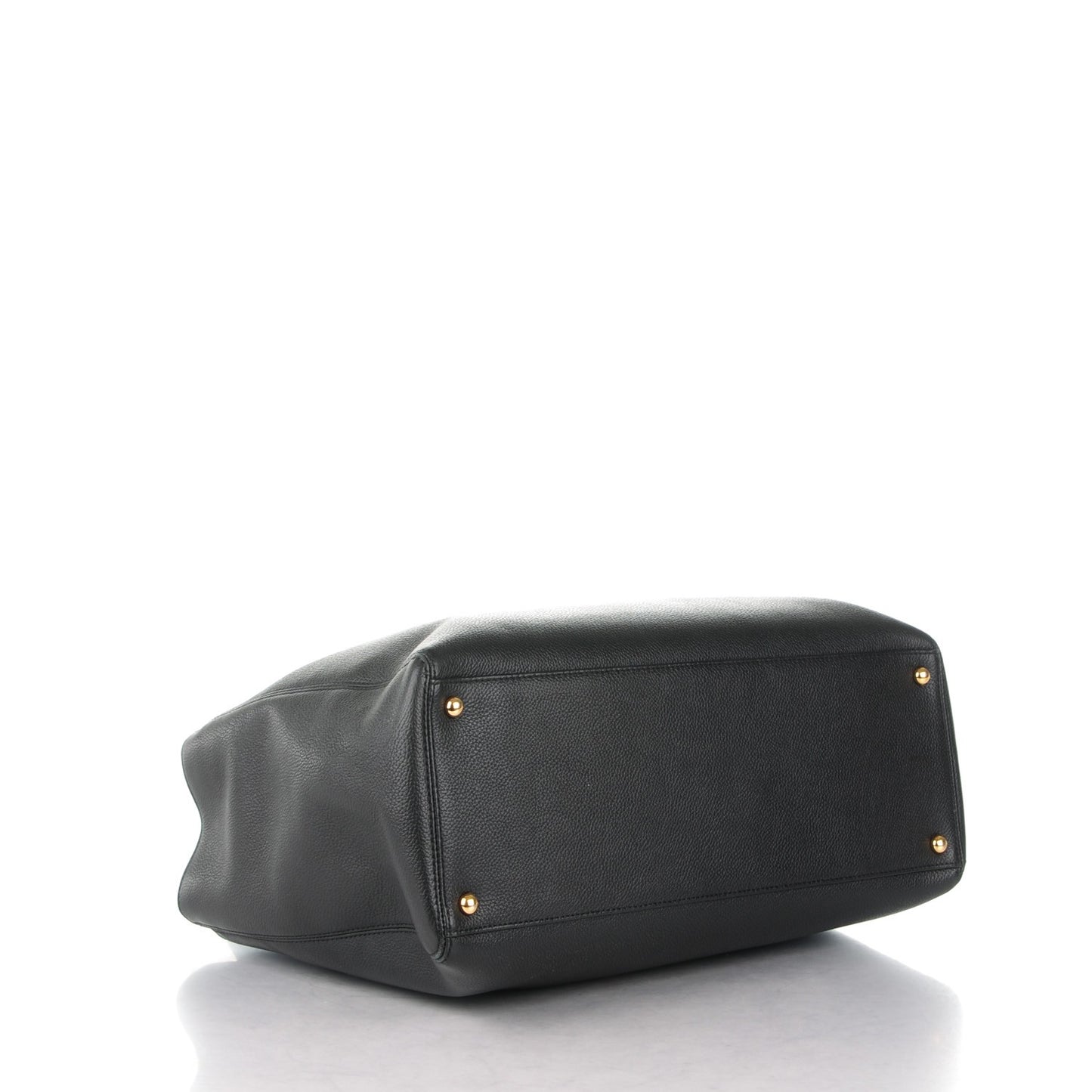Calfskin Cerf Executive Shopper Tote Black