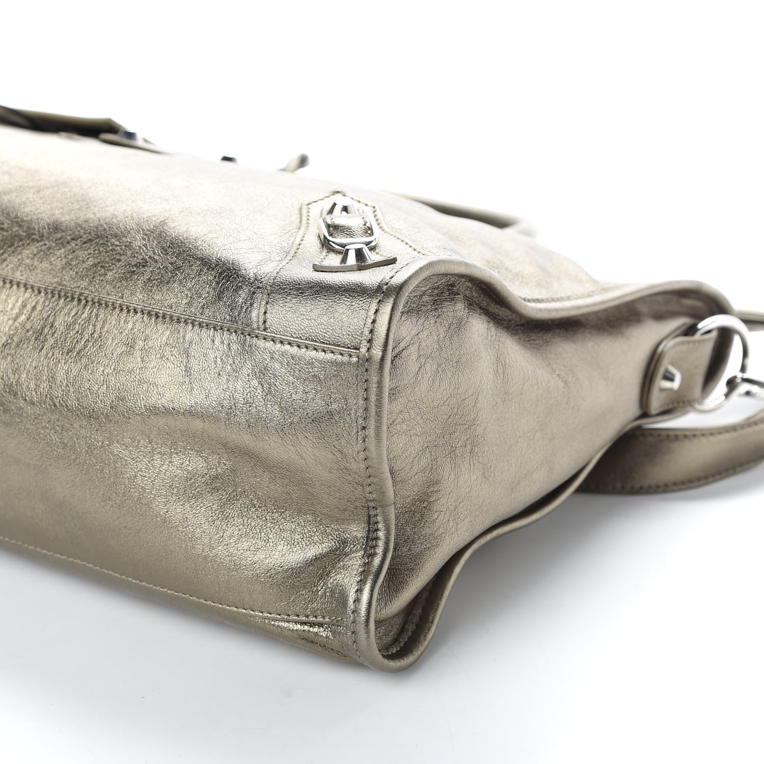 Balenciaga Metallic Agneau Classic Silver Hardware City Pewter 7 of 9