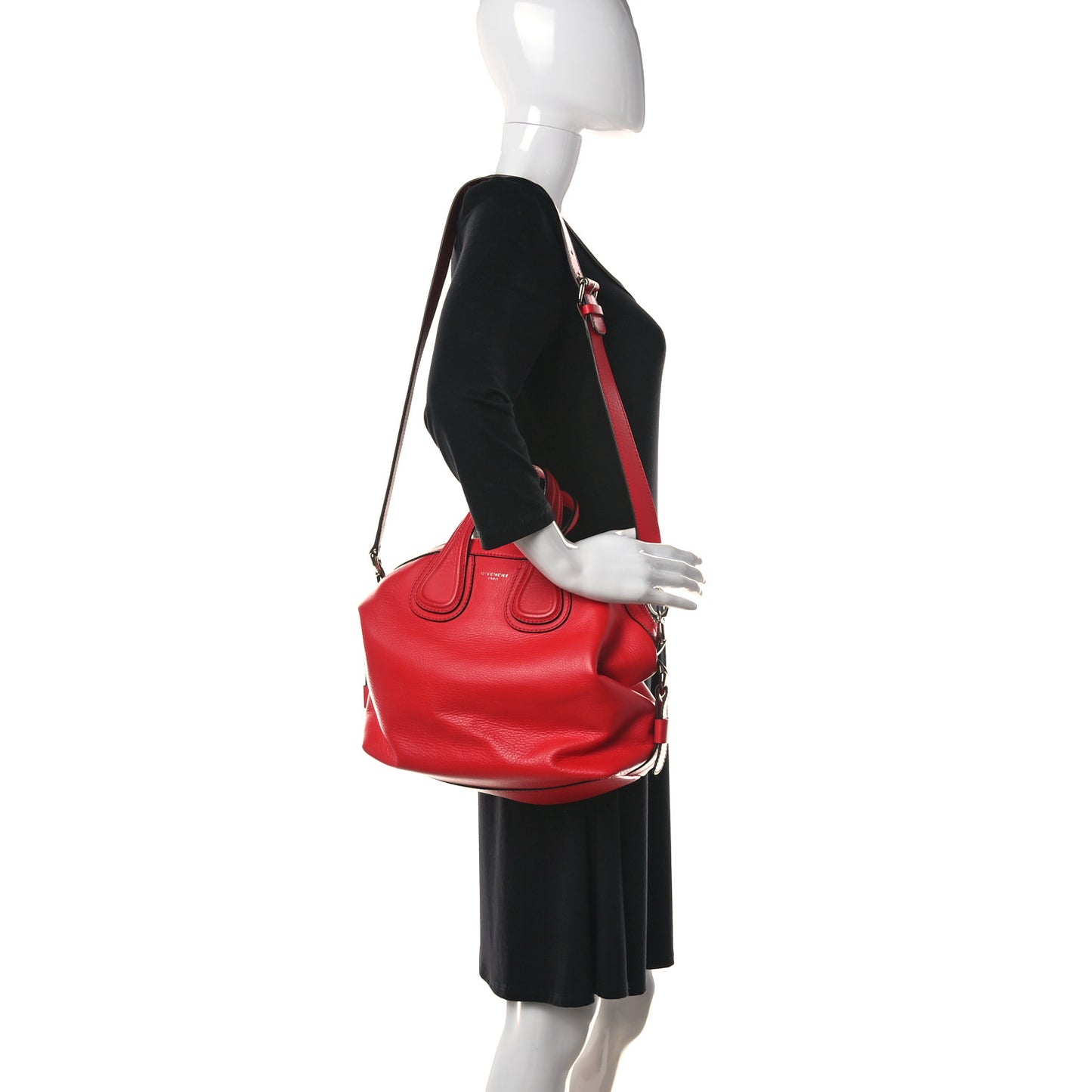 Pebbled Calfskin Small Nightingale Red