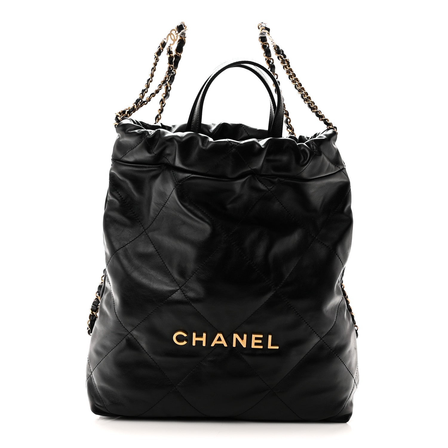 Chanel Shiny Calfskin Quilted Chanel 22 Backpack Black 1 of 10
