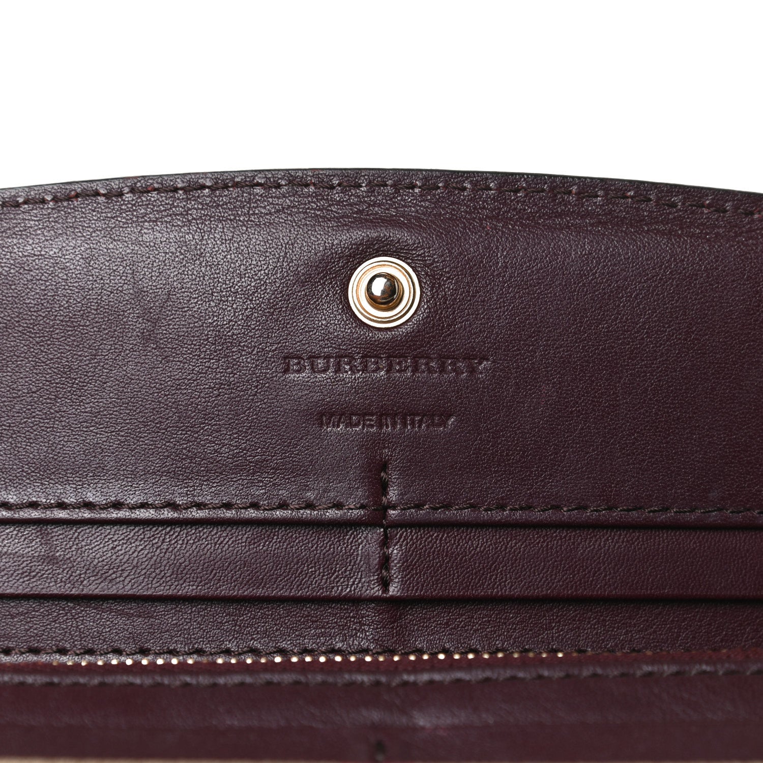 Burberry Grainy Calfskin House Check Continental Wallet Mahogany Red 6 of 10