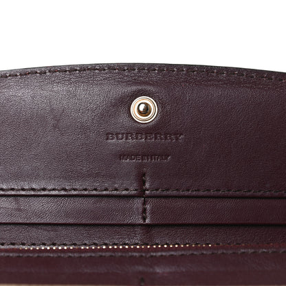 Burberry Grainy Calfskin House Check Continental Wallet Mahogany Red 6 of 10