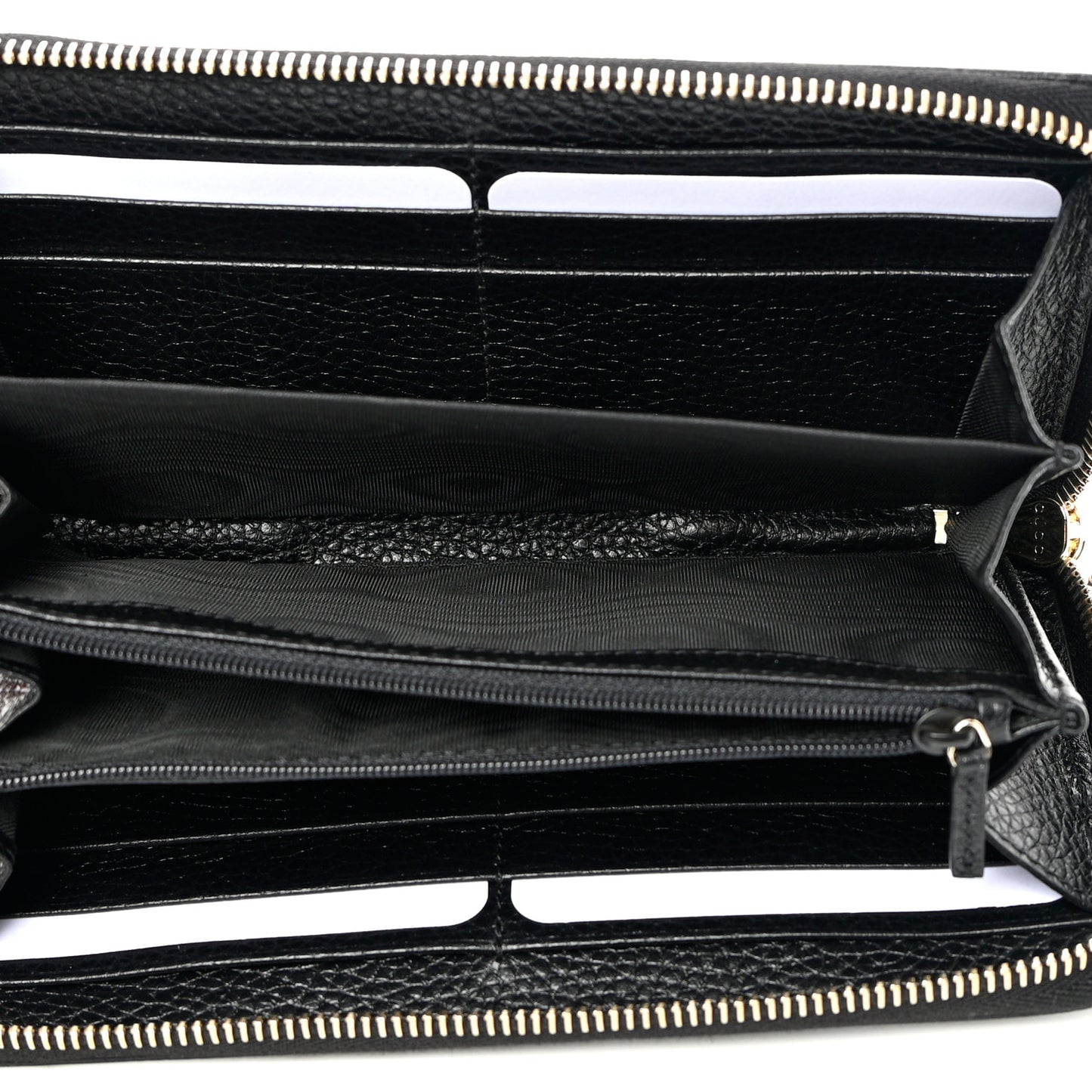 Calfskin Soho Zip Around Wallet Black