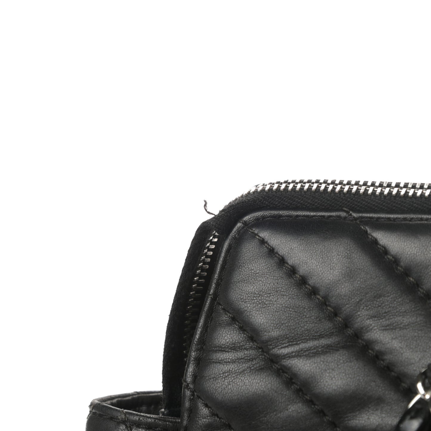 Lambskin Chevron Quilted Shoulder Bag Black