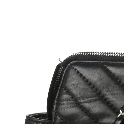 Chanel Lambskin Chevron Quilted Shoulder Bag Black 13 of 14