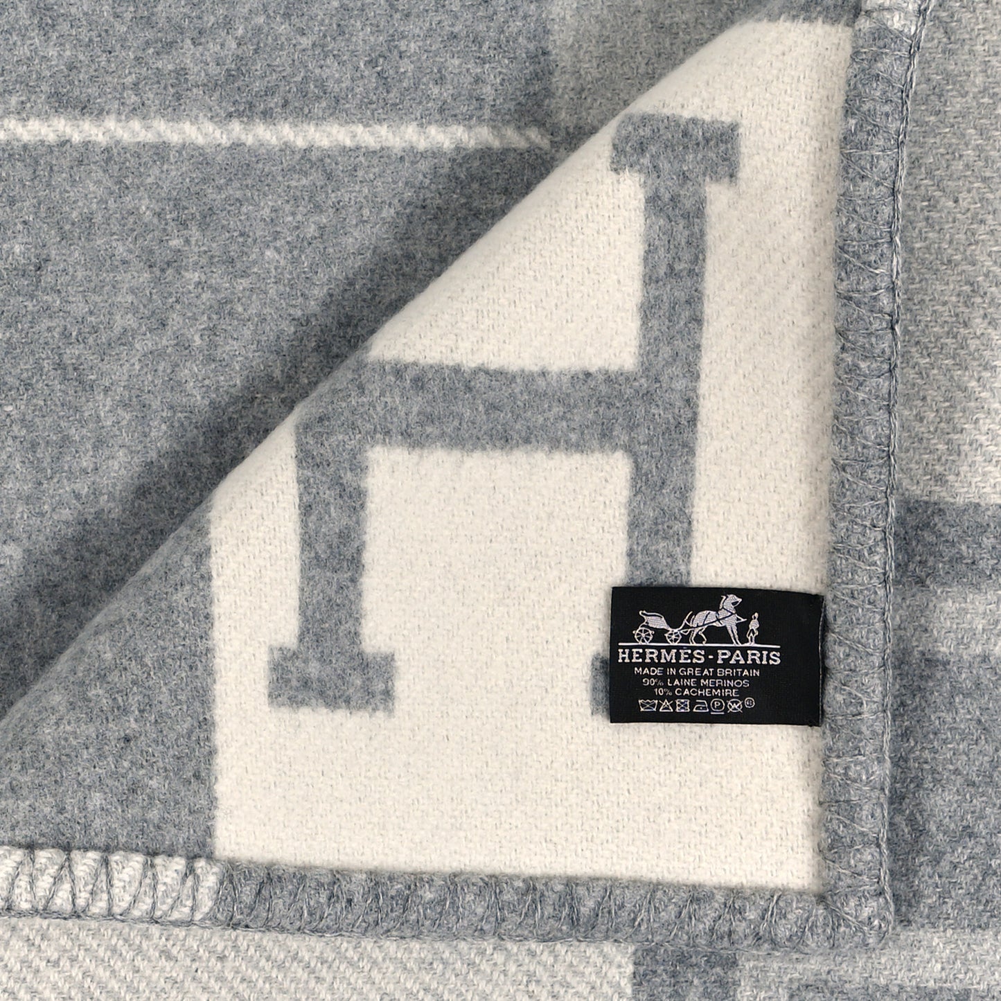 Wool Cashmere Avalon III Blanket Ecru Gris Clair