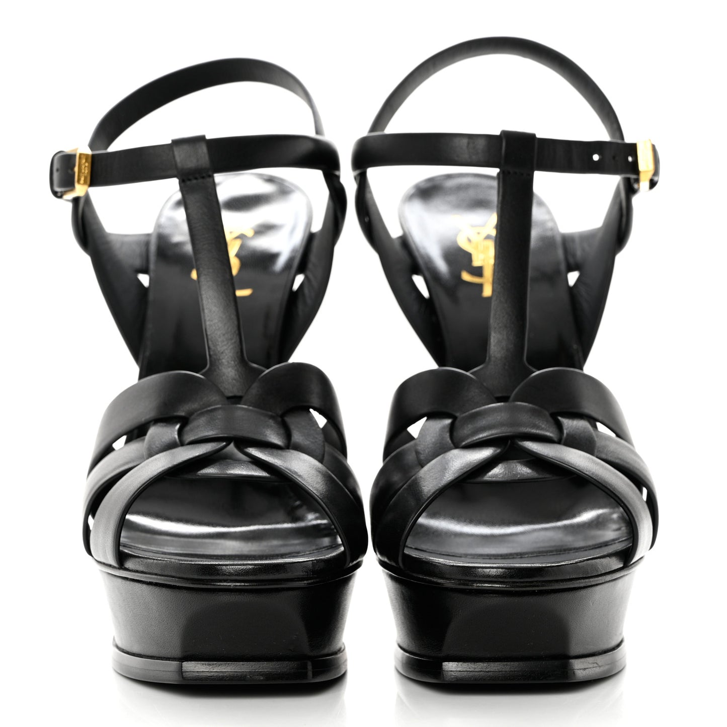 Calfskin Tribute 105 Platform Sandals 39 Black