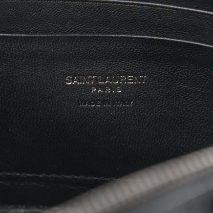 Saint Laurent Calfskin Crocodile Embossed Monogram Mini Lou Camera Bag Black 6 of 10
