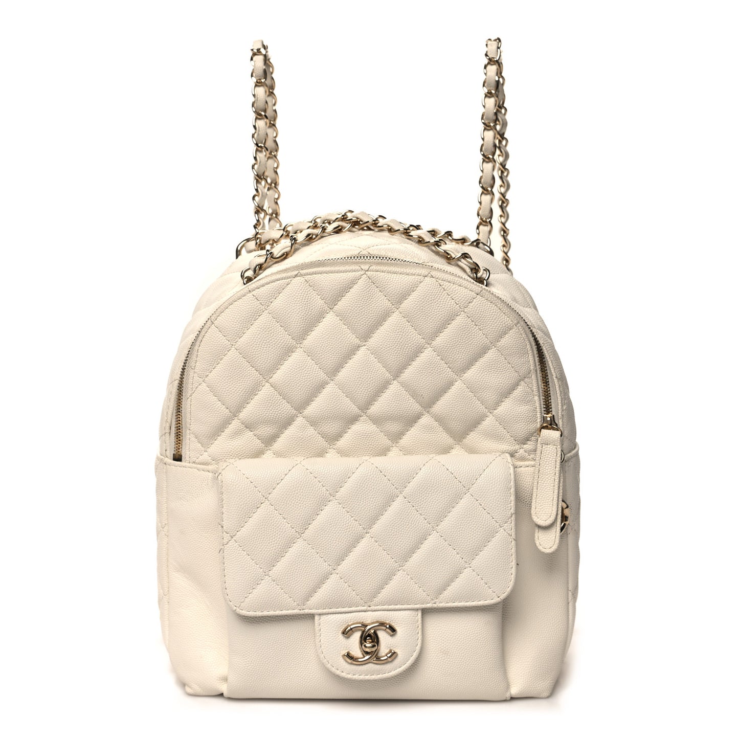 Caviar Quilted Small CC Day Backpack White