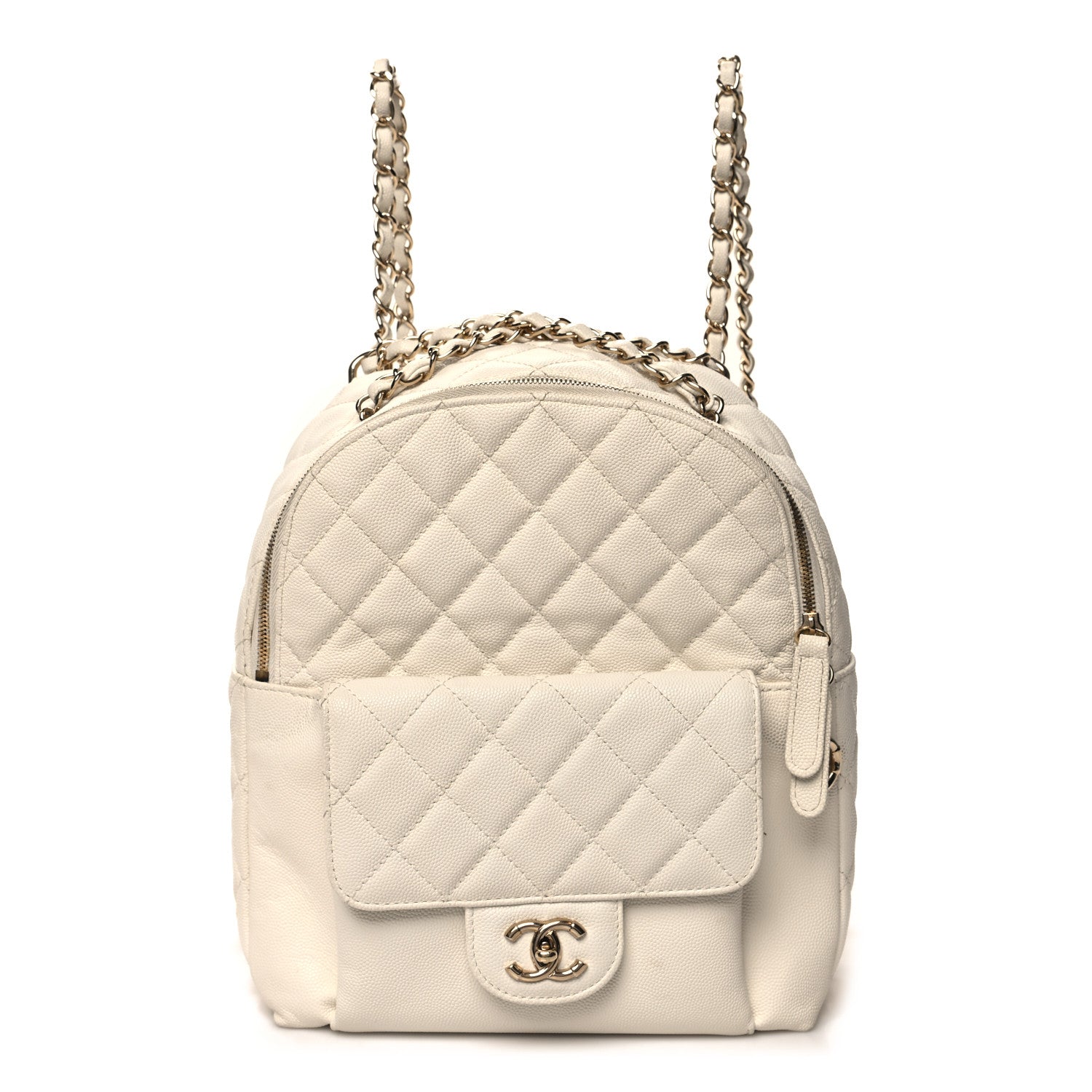 Chanel Caviar Quilted Small CC Day Backpack White 1 of 14