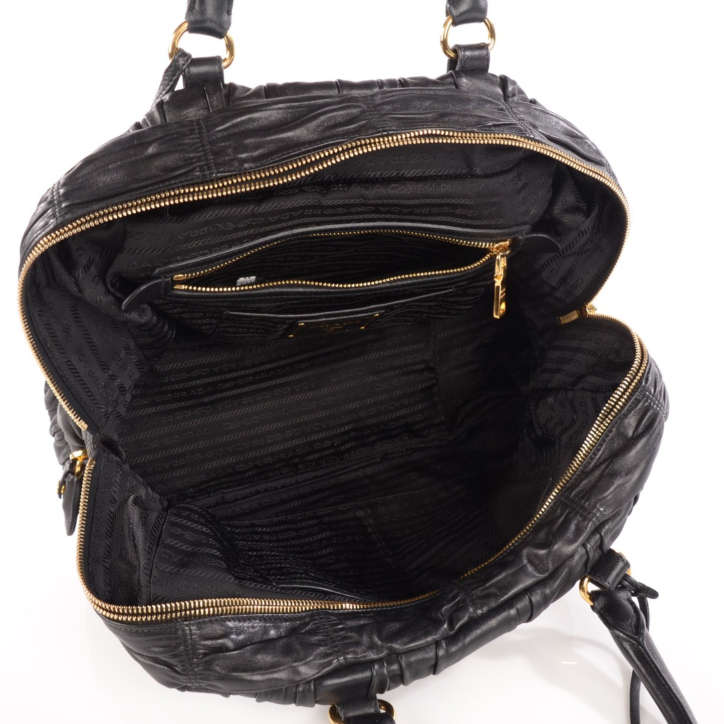 Nappa Gaufre Tote Nero Black