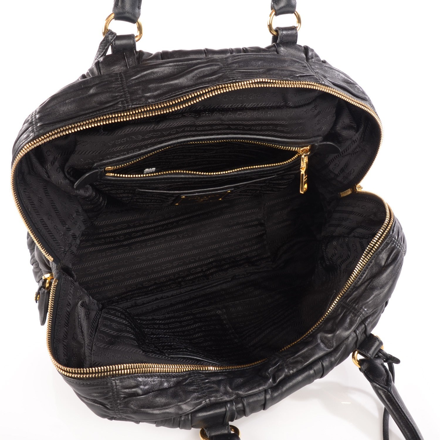 Prada Nappa Gaufre Tote Nero Black 5 of 11