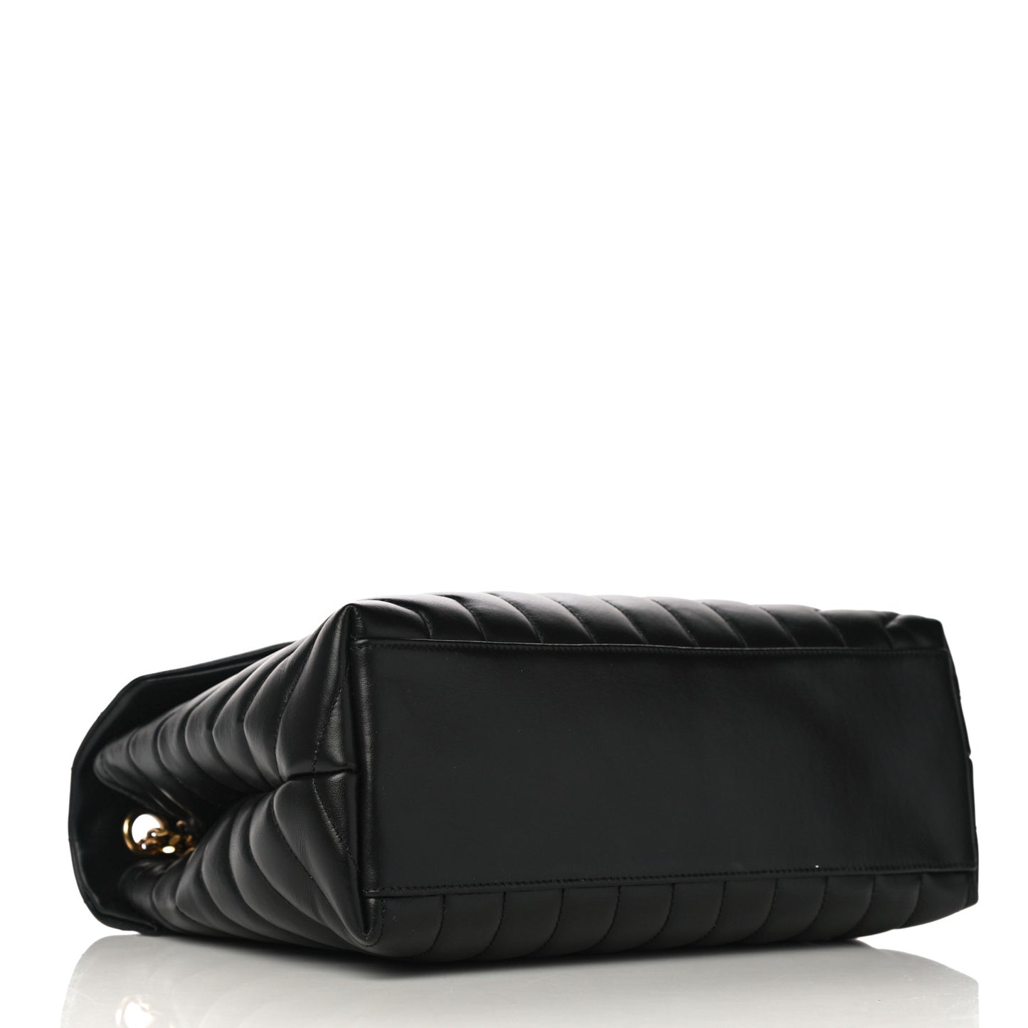 Calfskin Y Quilted Monogram Medium Loulou Chain Satchel Black