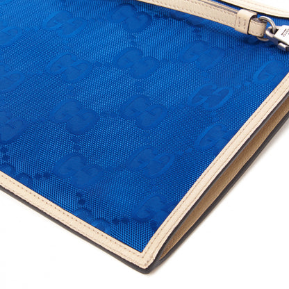 Gucci Econyl Nylon Monogram Off The Grid Zip Pouch Orient Blue New Plaster 4 of 7
