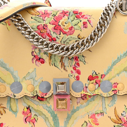 Fendi Vitello Marie Antoinette Print Scalloped Mix Studded Small Kan I Shoulder Bag Panna Multicolor 8 of 10