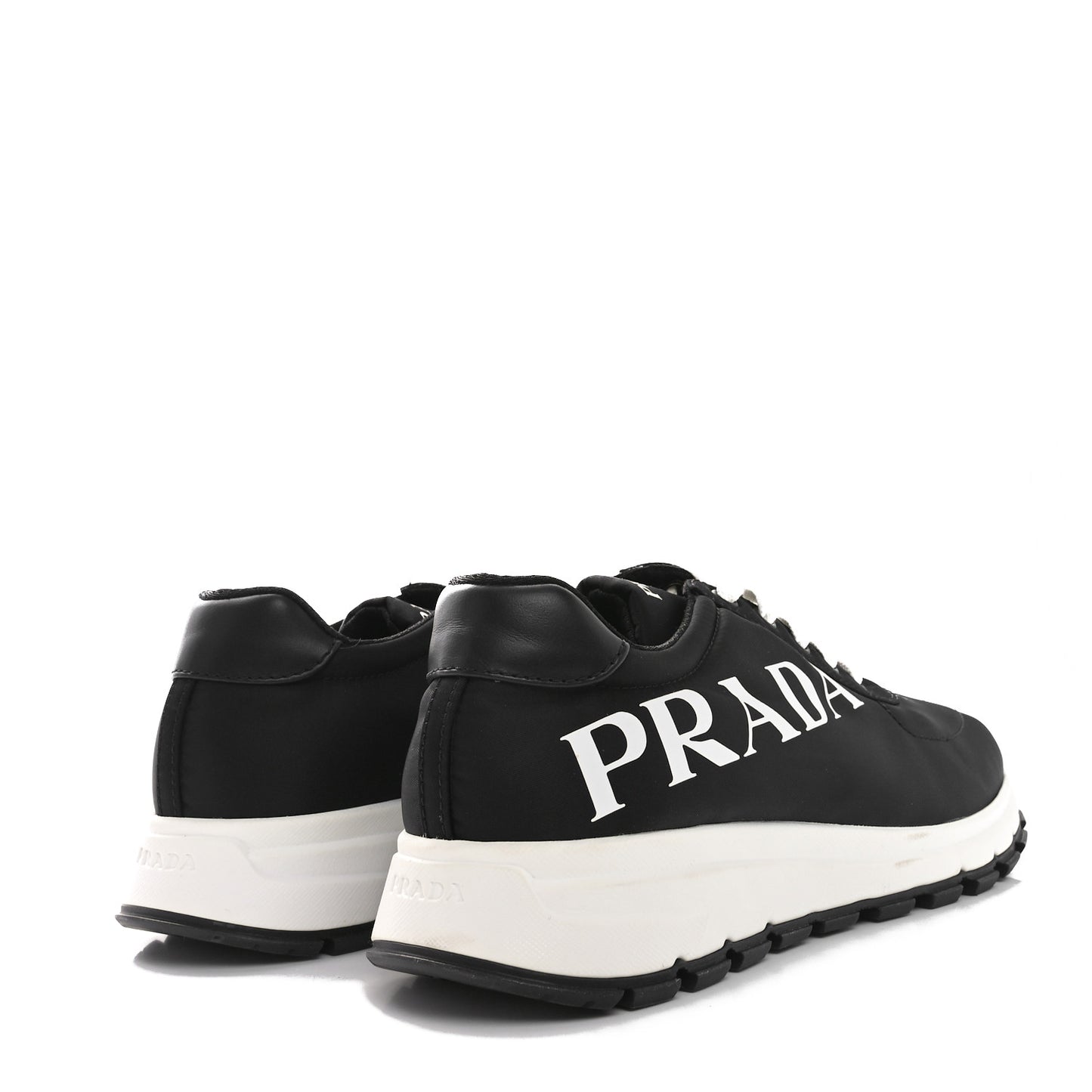 Nylon Gabardine Logo Sneakers 41 Black