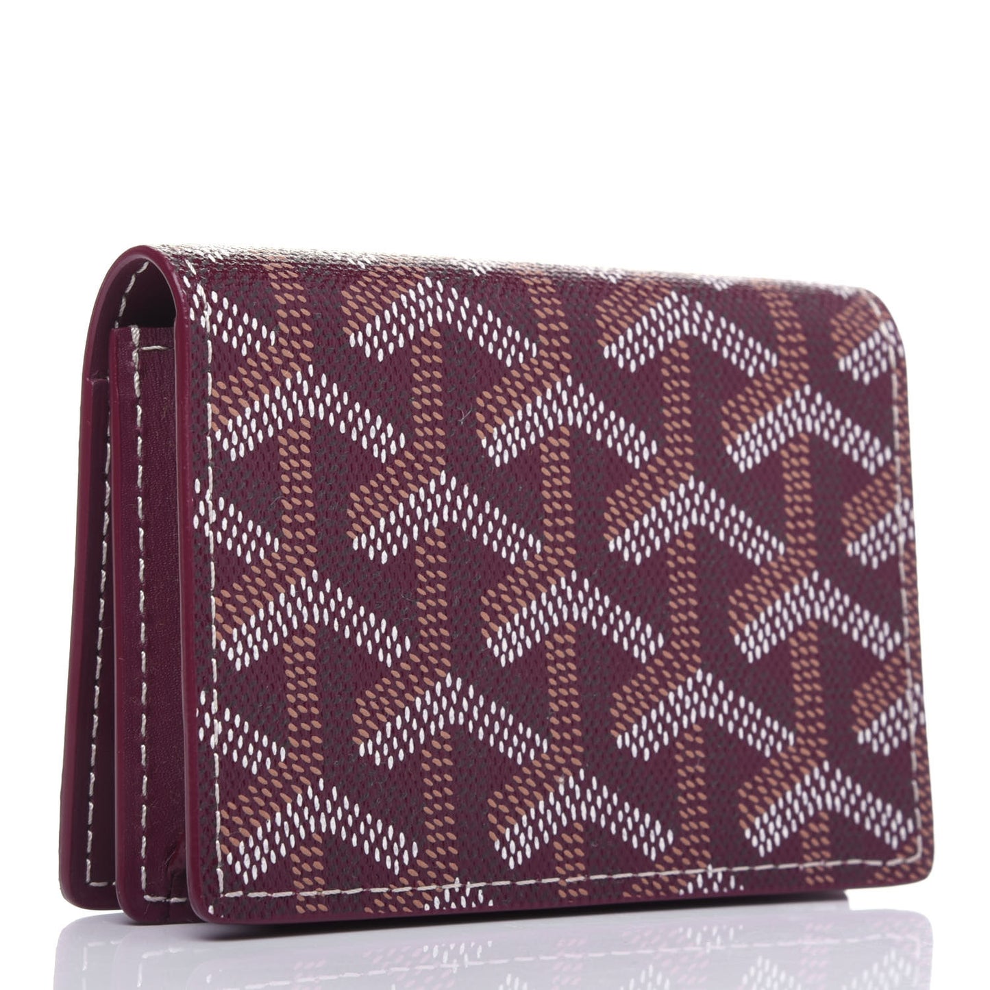 Goyardine Business Card Holder Burgundy
