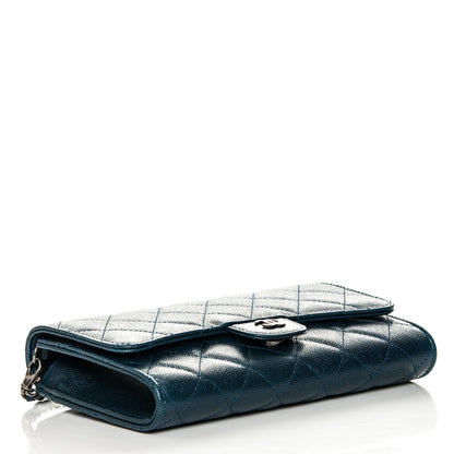 Chanel Caviar Quilted Wallet on Removable Chain Navy 4 of 9