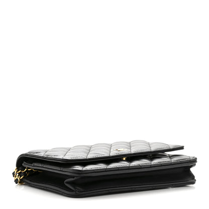 Chanel Lambskin Quilted Wallet On Chain WOC Black 4 of 15