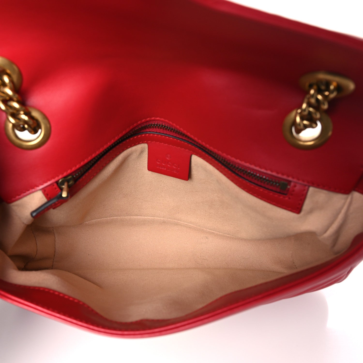 Gucci Calfskin Matelasse Small GG Marmont Shoulder Bag Hibiscus Red 5 of 10