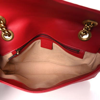 Gucci Calfskin Matelasse Small GG Marmont Shoulder Bag Hibiscus Red 5 of 10