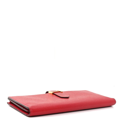 Hermes Epsom Bearn Gusset Wallet Rouge Casaque 4 of 6