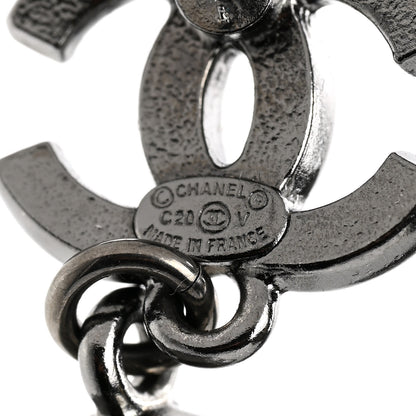 Chanel Ruthenium CC Crystal Drop Earrings 4 of 5