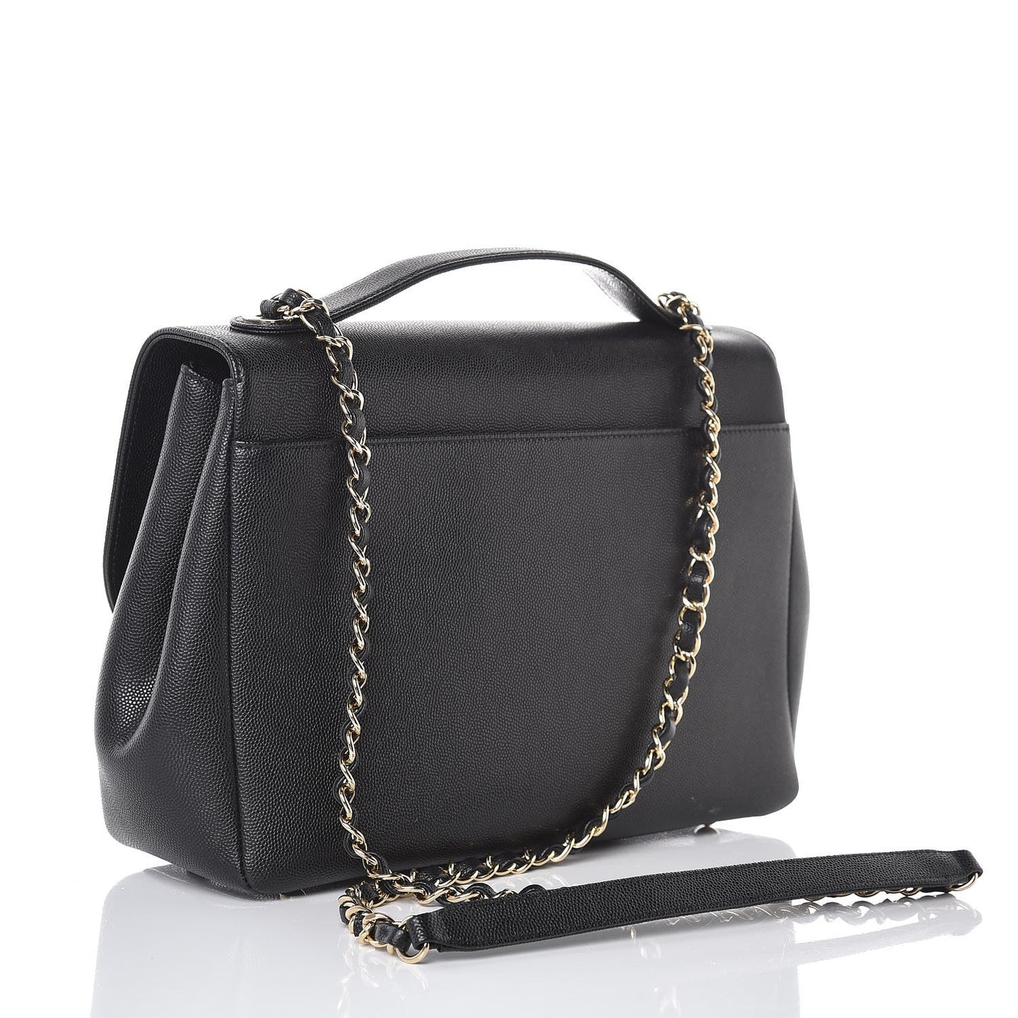 Caviar Quilted Large Business Affinity Flap Black