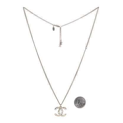 Chanel Pearl CC Pendant Necklace Light Gold 2 of 4