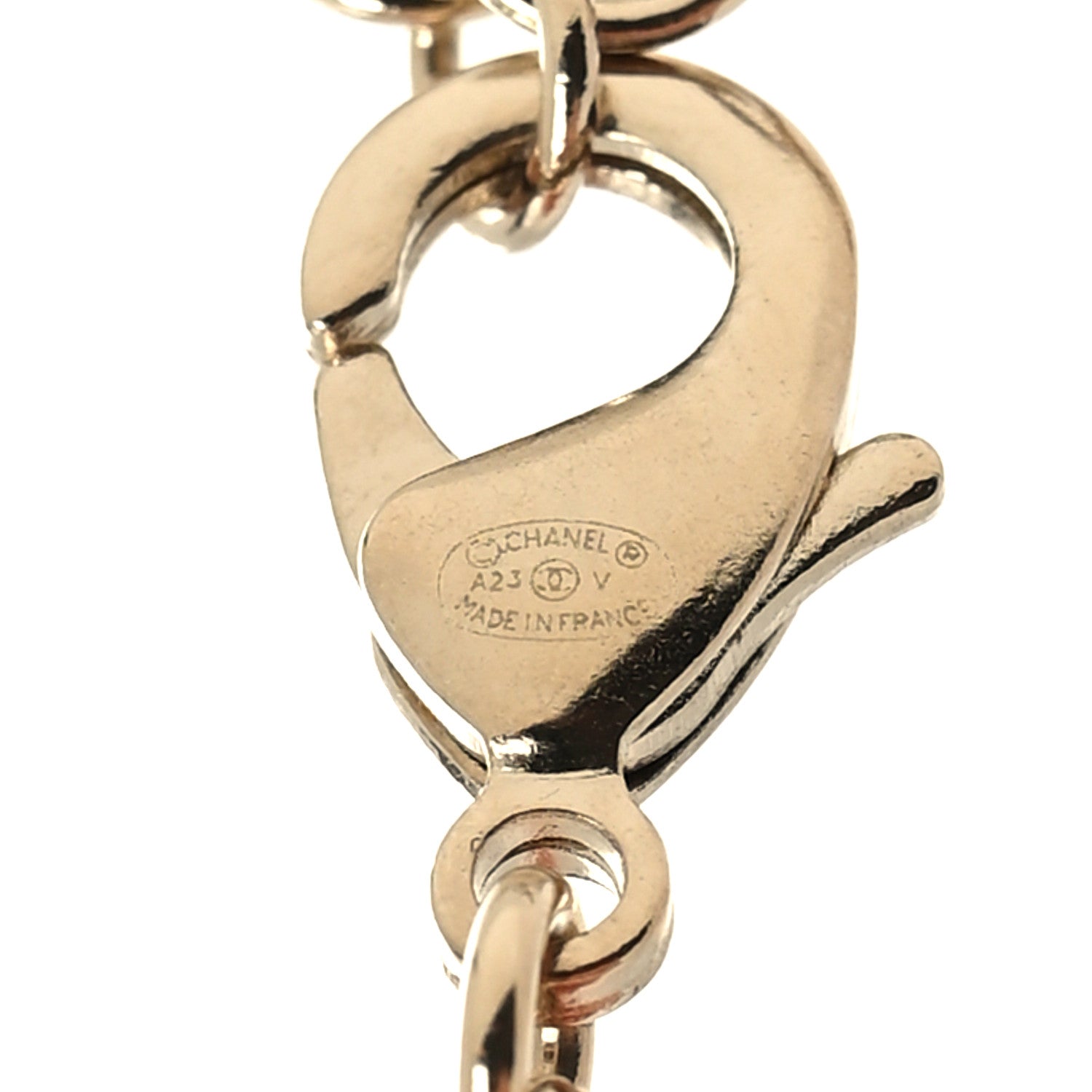 Chanel Metal Calfskin Crystal Double CC Short Necklace Black Gold 5 of 5