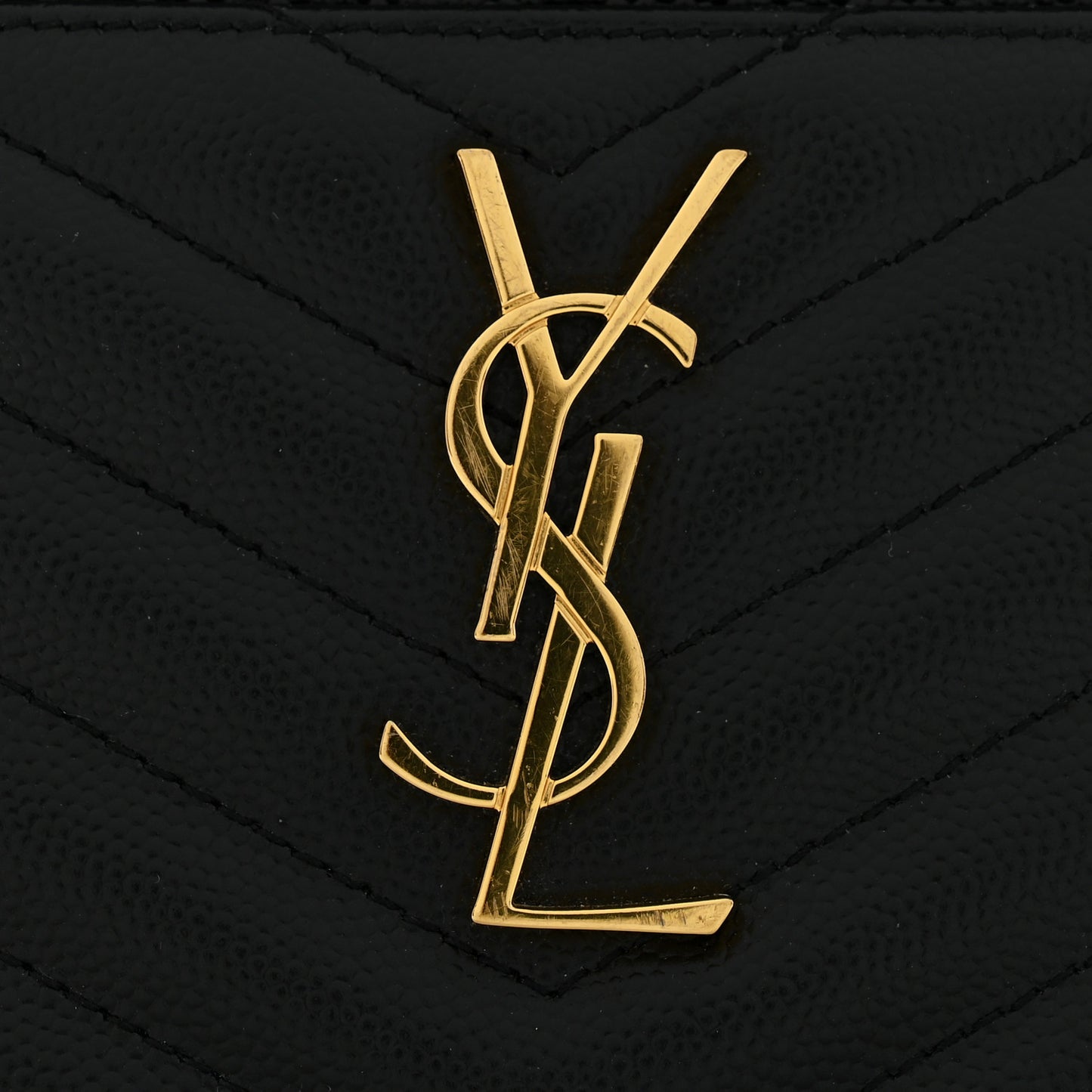 Grain De Poudre Chevron Monogram Bill Pouch Black Black