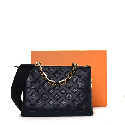 Louis Vuitton Lambskin Embossed Monogram Coussin PM Black 12 of 12