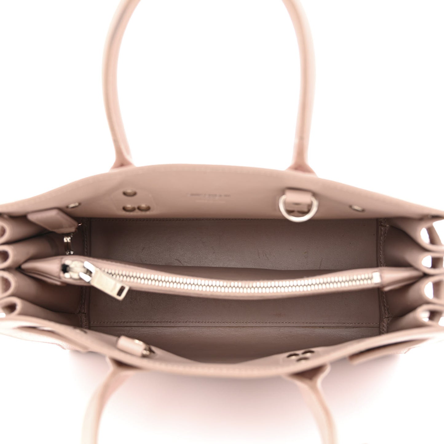 Grained Calfskin Topstich Baby Sac De Jour Antique Rose