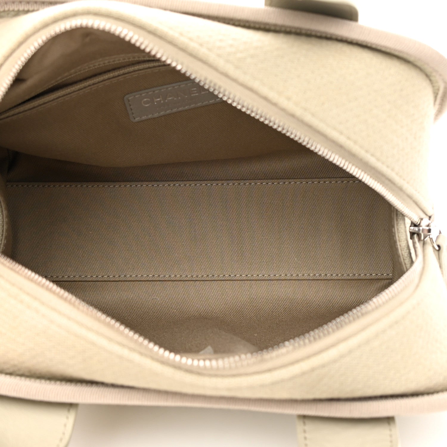 Chanel Canvas Deauville Bowling Bag Beige 5 of 14