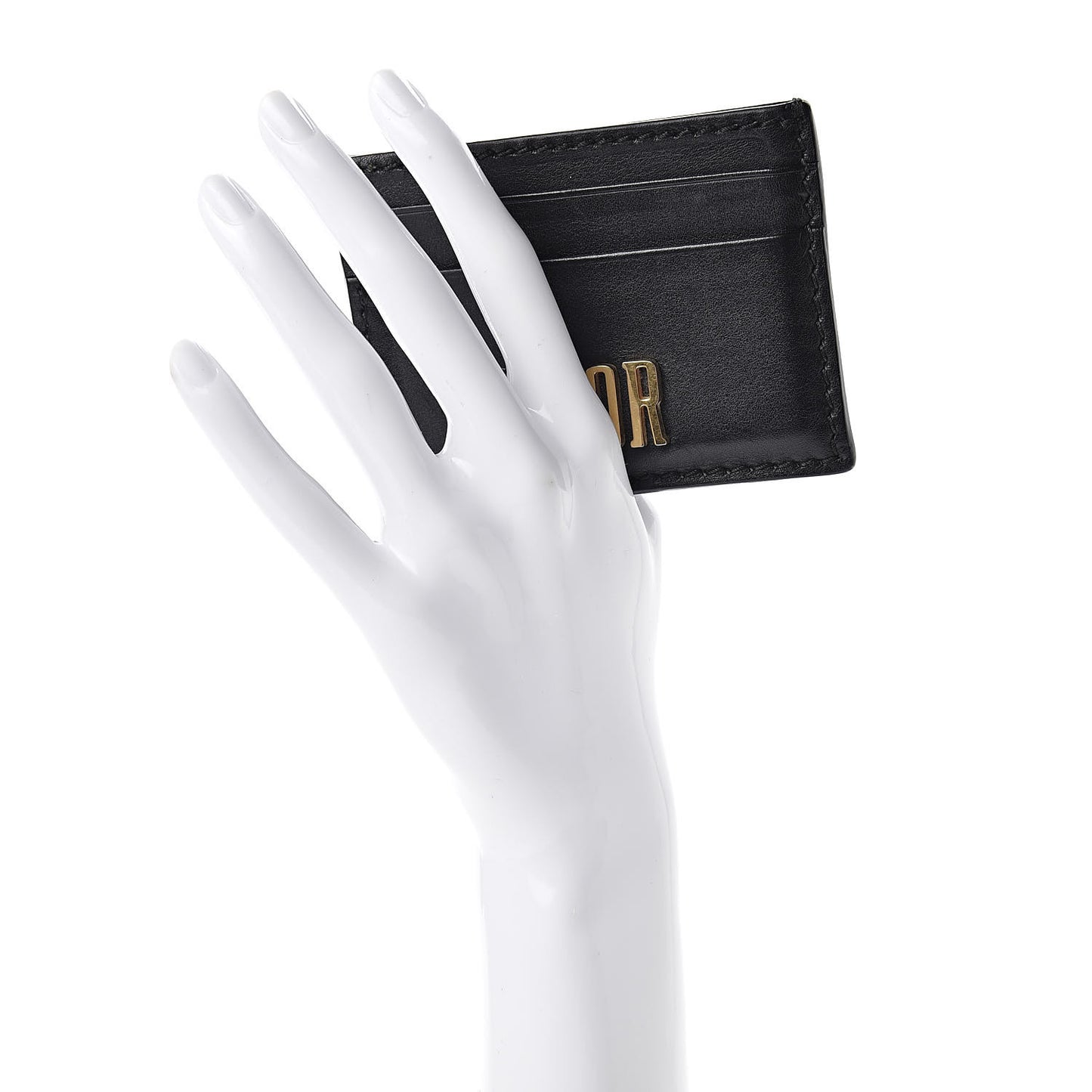 Calfskin D-Fence Card Holder Black