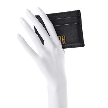 Christian Dior Calfskin D-Fence Card Holder Black 2 of 10
