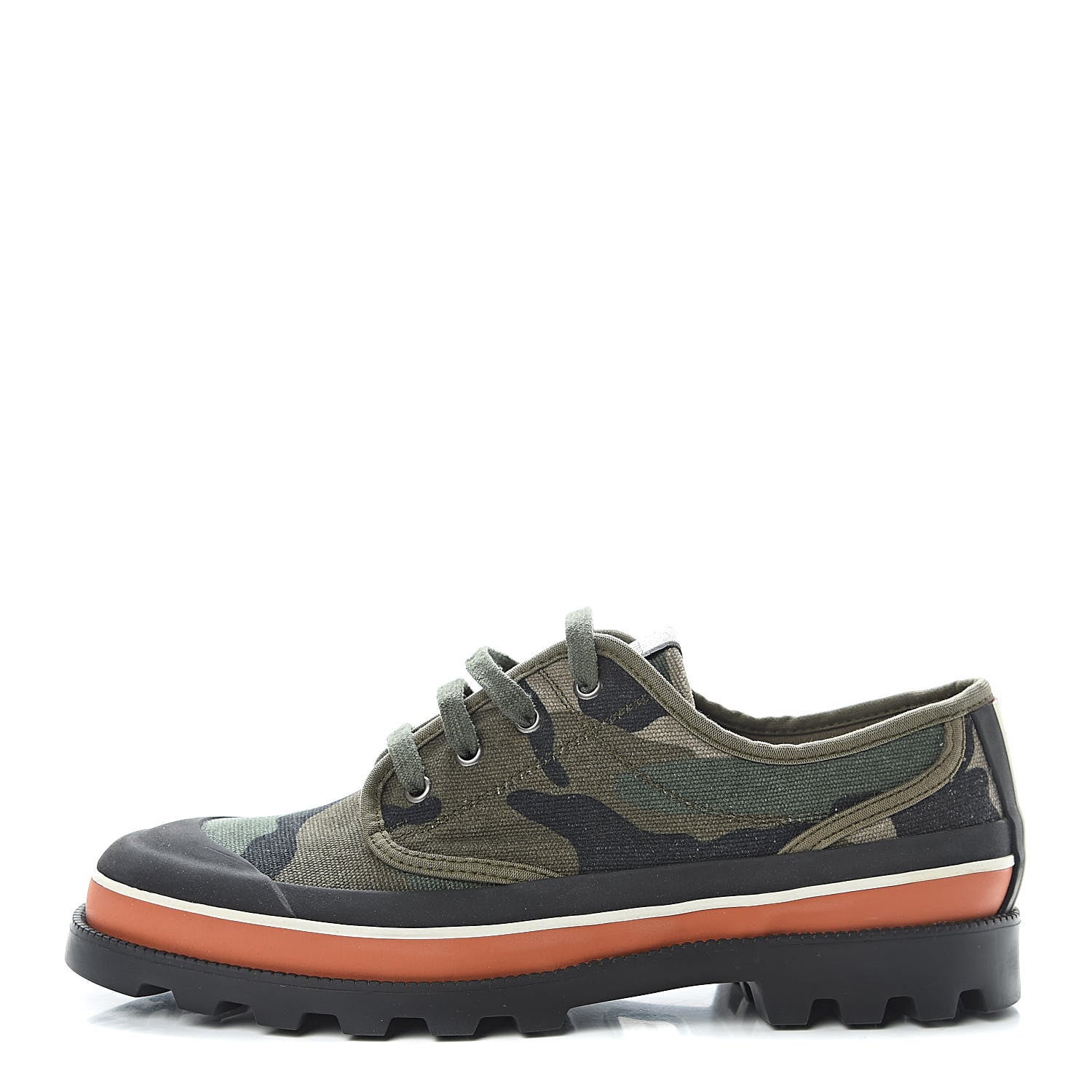 Valentino Garavani Canvas Camouflage Lace Up Shoes 42.5 Army Green 1 of 9