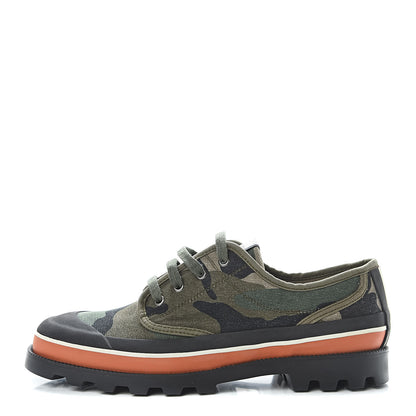 Valentino Garavani Canvas Camouflage Lace Up Shoes 42.5 Army Green 1 of 9