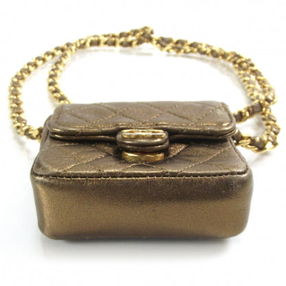 Chanel Quilted Leather Micro Mini Flap Bronze 3 of 9