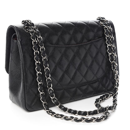Chanel Caviar Quilted Jumbo Double Flap Black 2 of 9