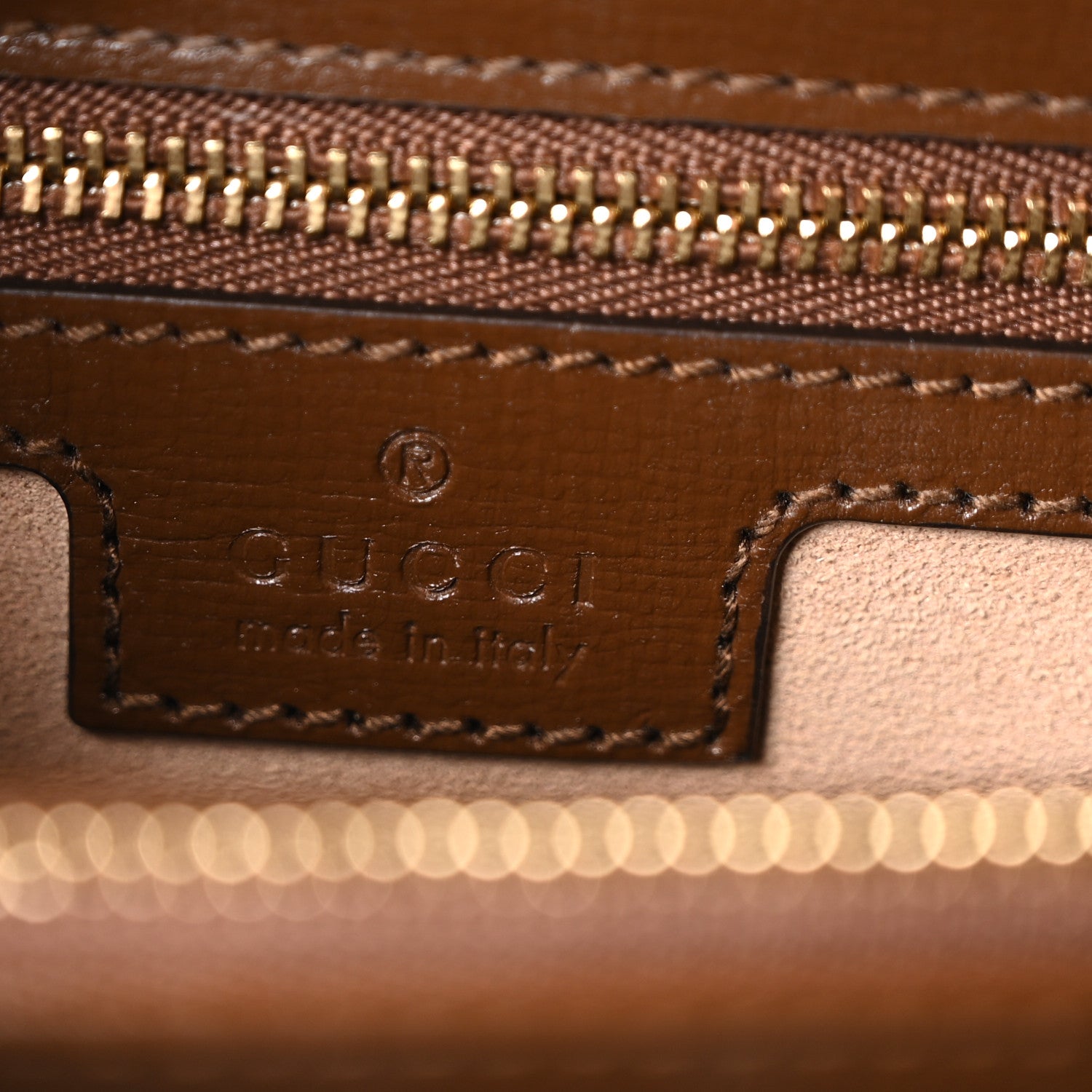 Gucci GG Supreme Monogram Calfskin Medium Horsebit 1955 Top Handle Bag Beige Ebony Brown Sugar 6 of 10