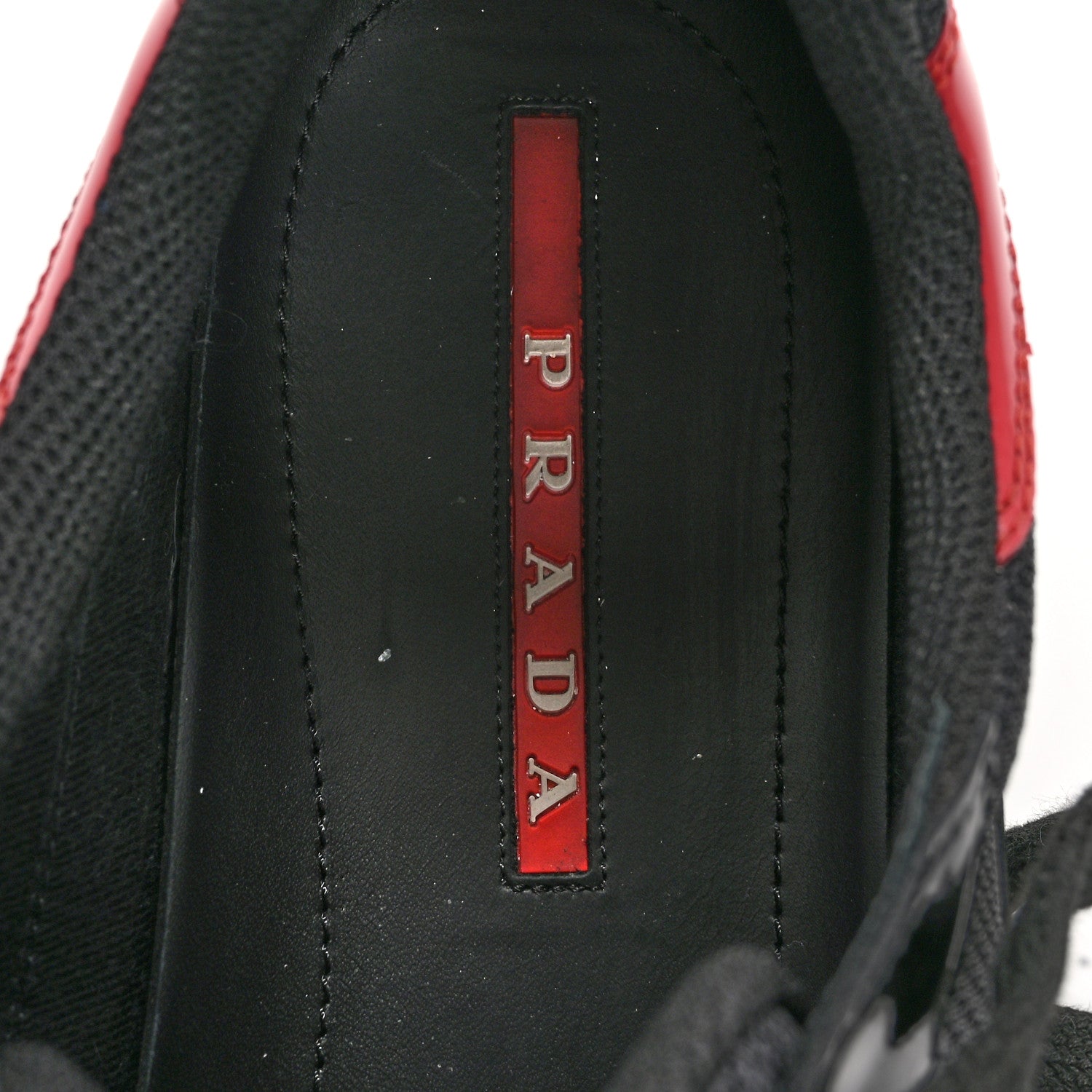 Prada Patent Mens America's Cup Patchwork Sneakers 8 Black Red