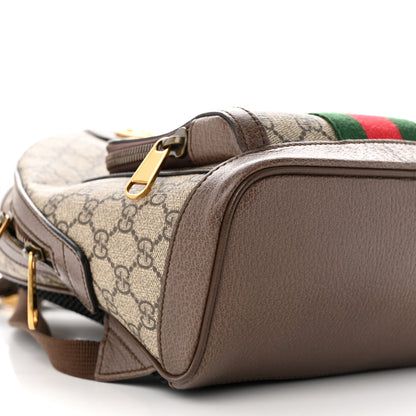 Gucci GG Supreme Monogram Calfskin Web Small Ophidia Day Backpack Beige Ebony New Acero 9 of 10