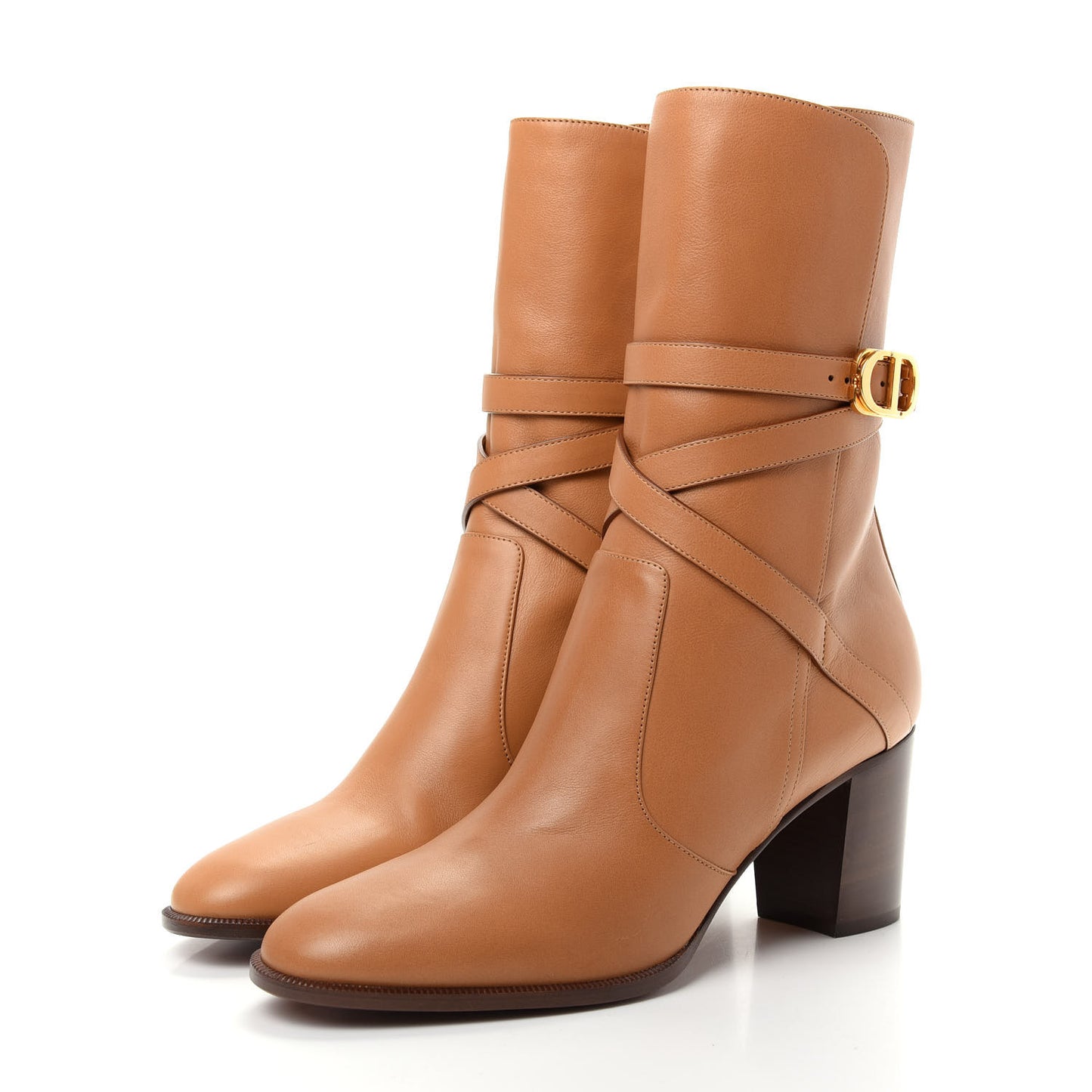Soft Calfskin Empreinte Ankle Boot 39 Ochre Brown